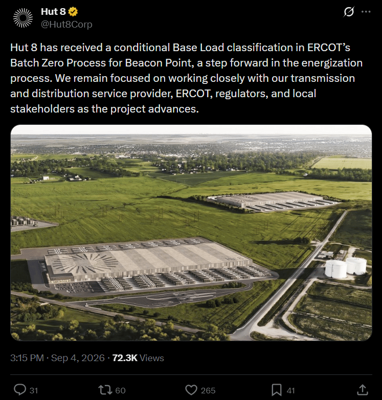 Centro de datos de Hut 8 en Texas